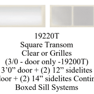 Sidelites and Transoms - 19220T Square Transom