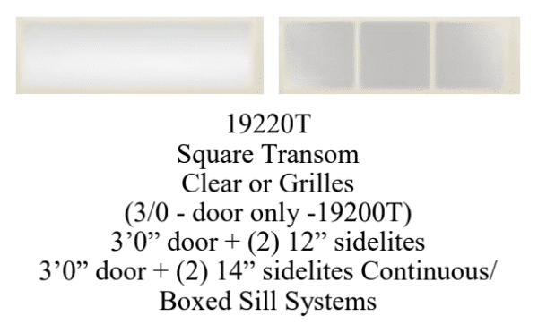 Sidelites and Transoms - 19220T Square Transom