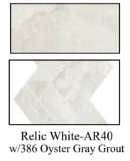 Archaia Floor & Wall Tile (Level 2) Relic White-AR40 w/386 Oyster Gray Grout