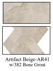 Archaia Floor & Wall Tile (Level 2) Artifact Beige-AR41 w/382 Bone Grout