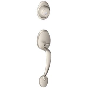 Barcelona Handleset  w/ Deadbolt (619)  Satin Nickel