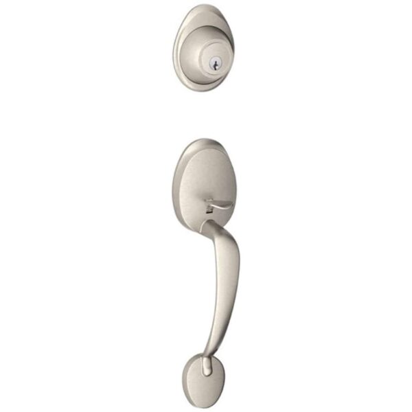 Barcelona Handleset  w/ Deadbolt (619)  Satin Nickel