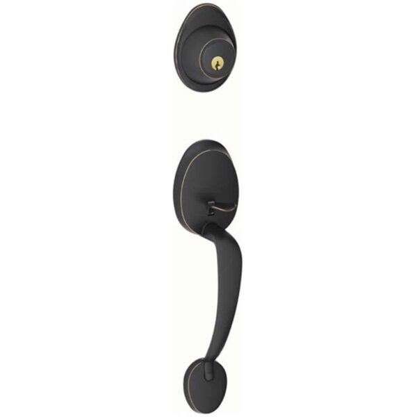 Barcelona Handleset  w/Deadbolt (716) Aged Bronze