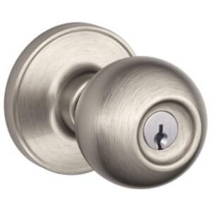 J54 Corona Knob Keyed Entry lockset in Satin Nickel (619)
