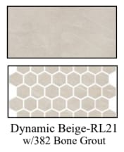 Resilience Floor & Wall Tile (Level 1) Dynamic Beige-RL21 w/382 Bone Grout