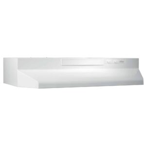 Broan White 30" Convertible Under-Cabinet Range Hood, 230 CFM Max Blower-F403011 (Standard)