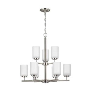 31162-962 Oslo Collection 2-Tier/9-Light Chandelier in Nickel