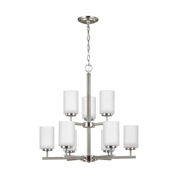 31162-962 Oslo Collection 2-Tier/9-Light Chandelier in Nickel