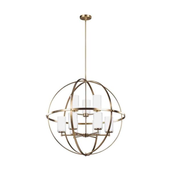 3124609-848 Alturas Collection 2-Tier/9-Light Chandelier in Satin Brass