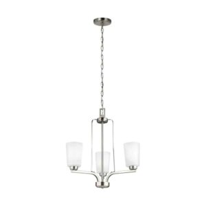 3128903-962 Franport Collection 3-Light Chandelier in Nickel