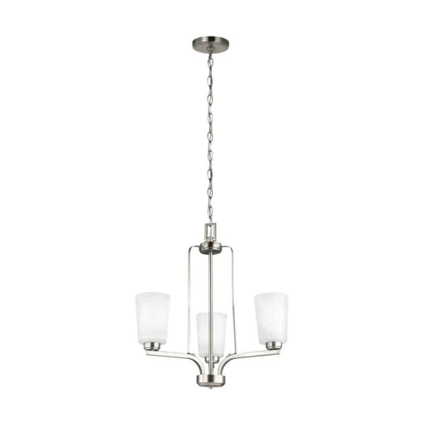 3128903-962 Franport Collection 3-Light Chandelier in Nickel