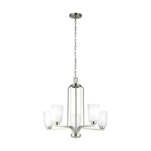 3128905-962 Franport Collection 5-Light Chandelier in Nickel