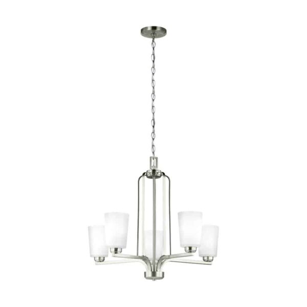 3128905-962 Franport Collection 5-Light Chandelier in Nickel