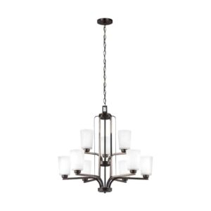 3128909-710 Franport Collection 9-Light/2-Tier Chandelier in Bronze