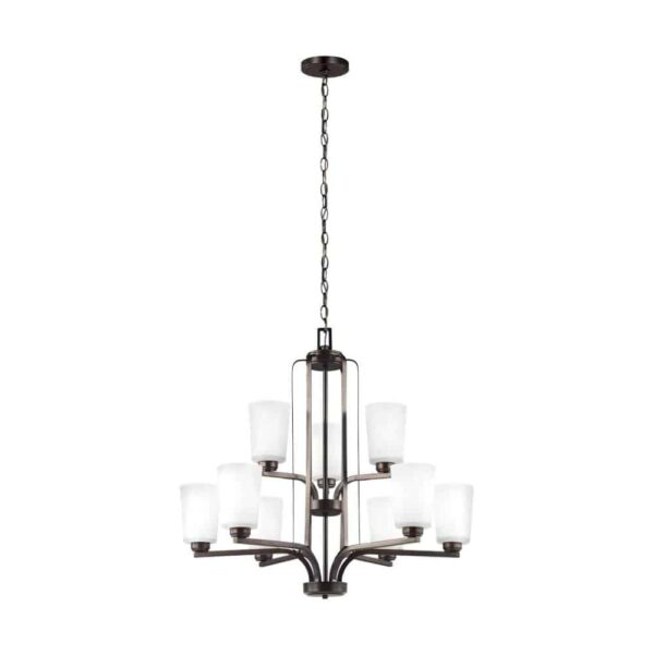3128909-710 Franport Collection 9-Light/2-Tier Chandelier in Bronze