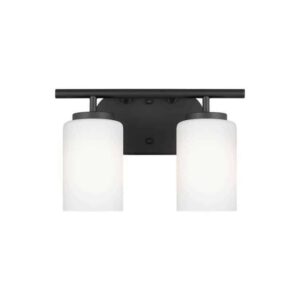 41161-112 Oslo Collection 2-Light Wall/Bath in Midnight Black