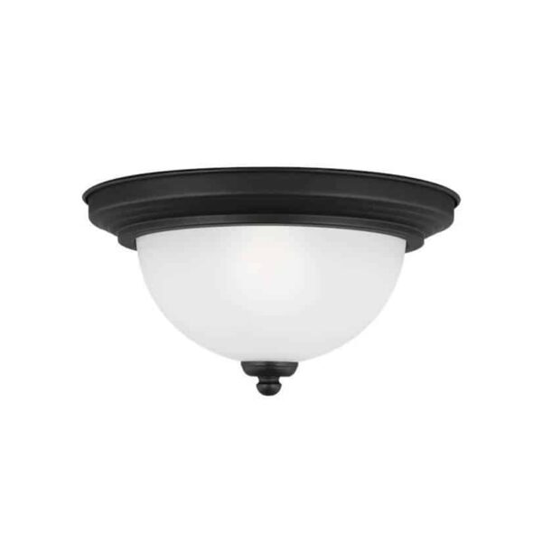 77063-112 Flush Mount 1-Bulb Bedroom/Hall Light in Midnight Black