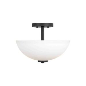 77160-112 Oslo Collection 2-Light Semi-Flush Convertible Pendant in Midnight Black