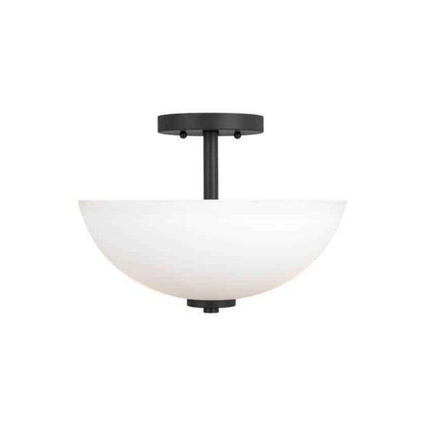 77160-112 Oslo Collection 2-Light Semi-Flush Convertible Pendant in Midnight Black