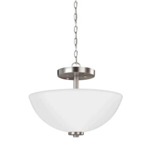 77160-962 Oslo Collection 2-Light Semi-Flush Convertible Pendant in Nickel