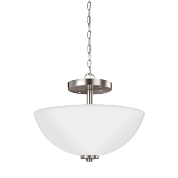 77160-962 Oslo Collection 2-Light Semi-Flush Convertible Pendant in Nickel