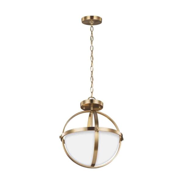 7724602-848 Alturas Collection 2-Light Semi-Flush Convertible Pendant in Satin Brass