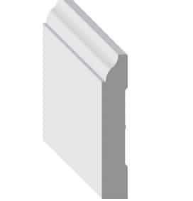 623—Colonial 17/32” x 3-1/4” Standard Base - Pine, Painted White