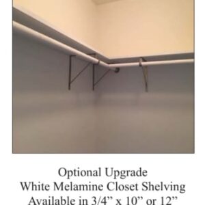 Optional Upgrade White Melamine Closet Shelving