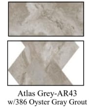 Archaia Floor & Wall Tile (Level 2) Atlas Grey-AR43 w/386 Oyster Gray Grout