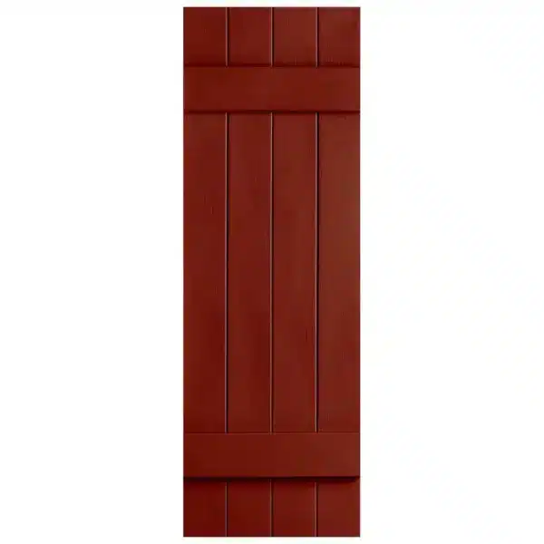 Shutters Board & Batten Closed 4-Panel Red