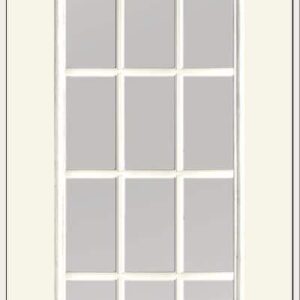 ThermaTru-S108 Smooth Star Full Lite w/Stile Lines - 15 Lite 3Wx5H Divided