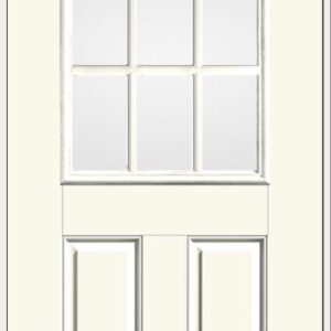 ThermaTru-S262 Smooth Star Half Lite 2-Panel (w/9 Lite 3Wx3H Divided Lite Glass)