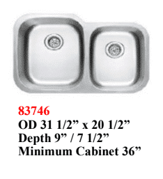 Quartz Countertop Double Bowl 83746
