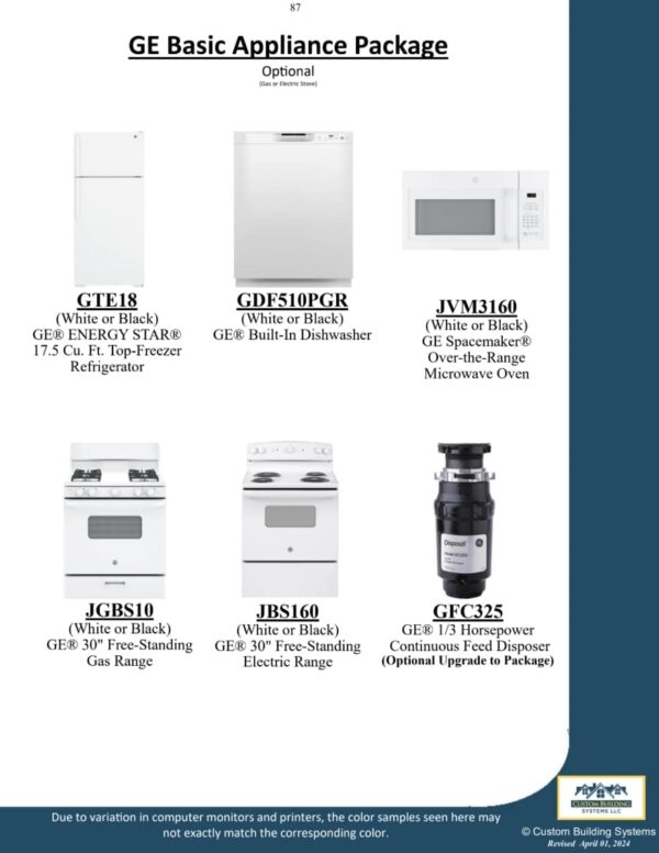 GE Basic Appliance Package