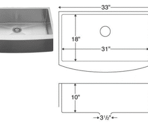 Quartz Countertop (16 Guage) Compatible Sinks Karran Stainless Steel Apron Sink EL-84