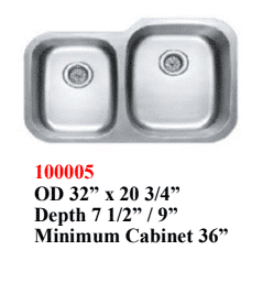Quartz Countertop Double Bowl 100005