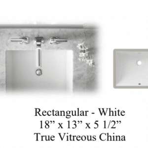 Quartz Countertop True Vitreous China Rectangular White