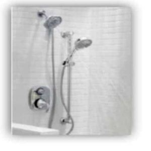 Moen One-Function Showerhead / S6312 Shower Arm / 10154 Shower Flange /AT2199 Kingsley Multi-Function Moentrol Valve / T4111 Four-Function Eco-Performance Handheld Shower 3667EP Drop Ell /A725