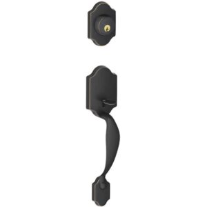 Paris Handleset  w/Deadbolt (716) Aged Bronze