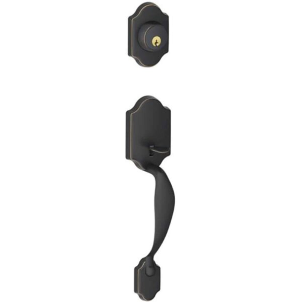 Paris Handleset  w/Deadbolt (716) Aged Bronze